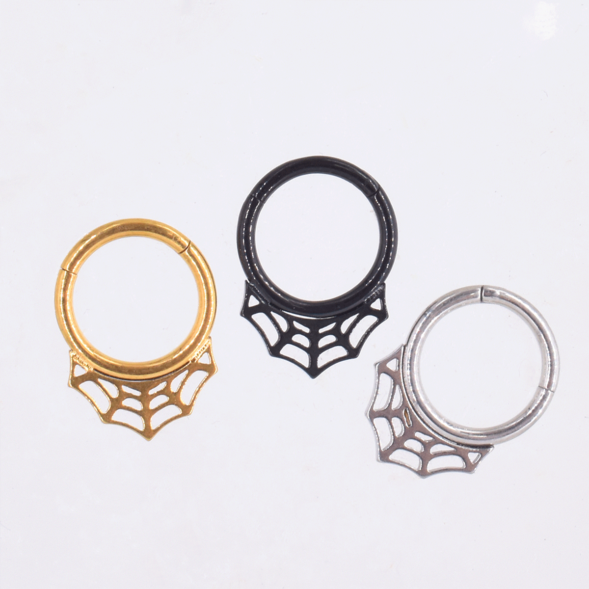 Piercing Acero Quirúrgico Aro Clicker Telaraña 8mm - Acero Quirúrgico – Piercing Colombia