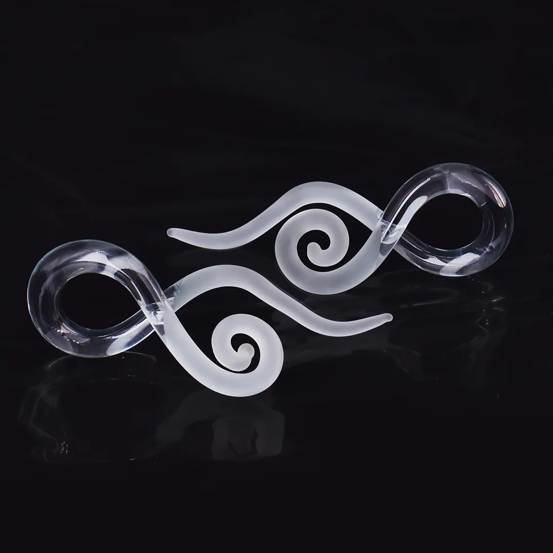 Caracola Iceberg Vidrio en BioGlass – Expansiones de Oreja