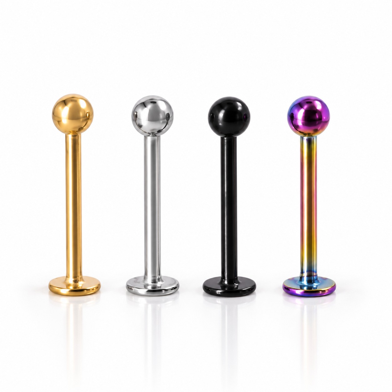 Piercing Clasico, Piercing Labret, Piercing oreja, Piercing Boca, Piercing Colombia (4) Labret Básico 12mm - Acero Quirúrgico – Piercing Colombia