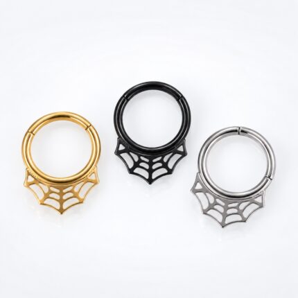 Aro Clicker Telaraña 8mm en Acero Quirúrgico – Lóbulo Superior