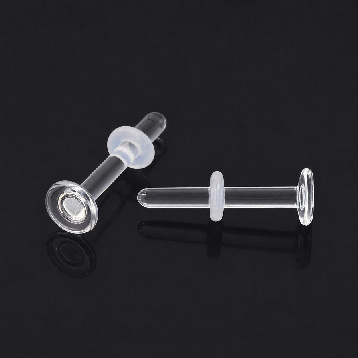Piercing Transparente Labret Vidrio 6-8-10mm - BioGlass – Piercing Colombia