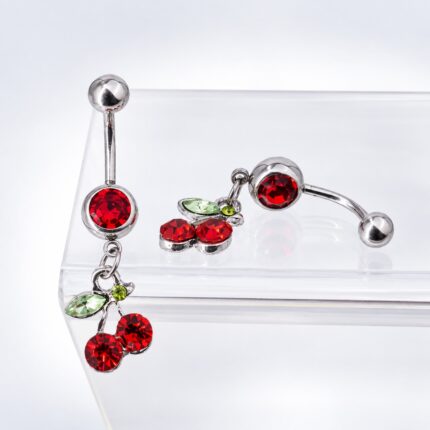 Belly Cereza en Acero Quirúrgico – Piercing Ombligo