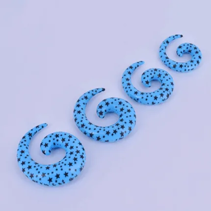 Caracola Estrellas Azul en Acrílica – Expansiones de Oreja