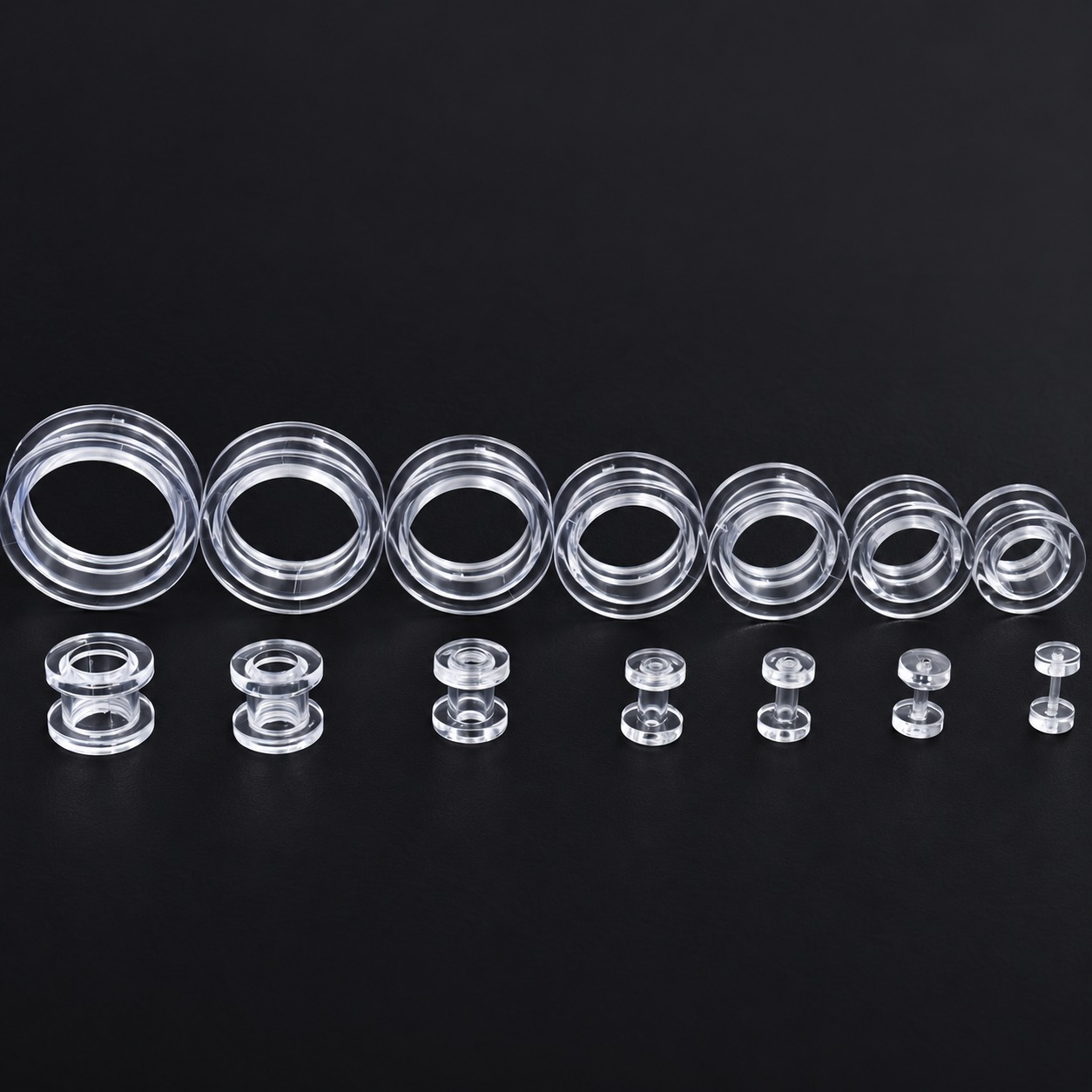 Expansor Acrilico - Expansor de oreja (1) Expansor Transparente - Acrílico – Acero Quirúrgico – Piercing Colombia