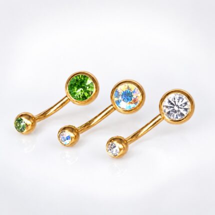Belly Dorado Circones en Acero Quirúrgico – Piercing Ombligo