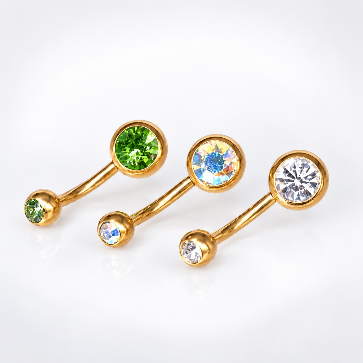 Ombligo Piercings (2) Belly Dorado Circones - Acero Quirúrgico – Piercing Colombia