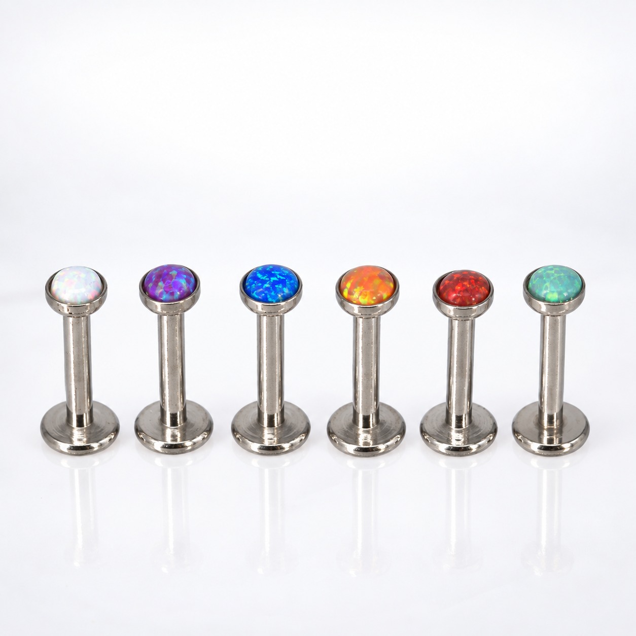 Piercing Acero Quirurgico - Joya Acero - Piercing Labret - Joya Diamante - PIercing oreja (7) Labret Sunfyre Plateado - Acero Quirúrgico – Piercing Colombia