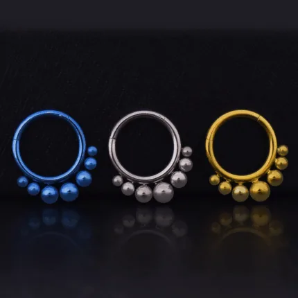 Aro Clicker Aurora 8-10mm en titanio grado implante – Lóbulo Superior