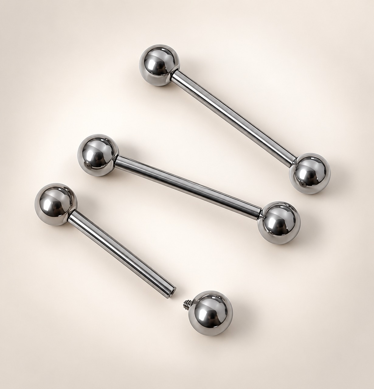 Barra recta Piercing - Barbell Recto Barra Recta Titanio Grado Implante – 12, 14, 16 y 18mm – Piercing Colombia