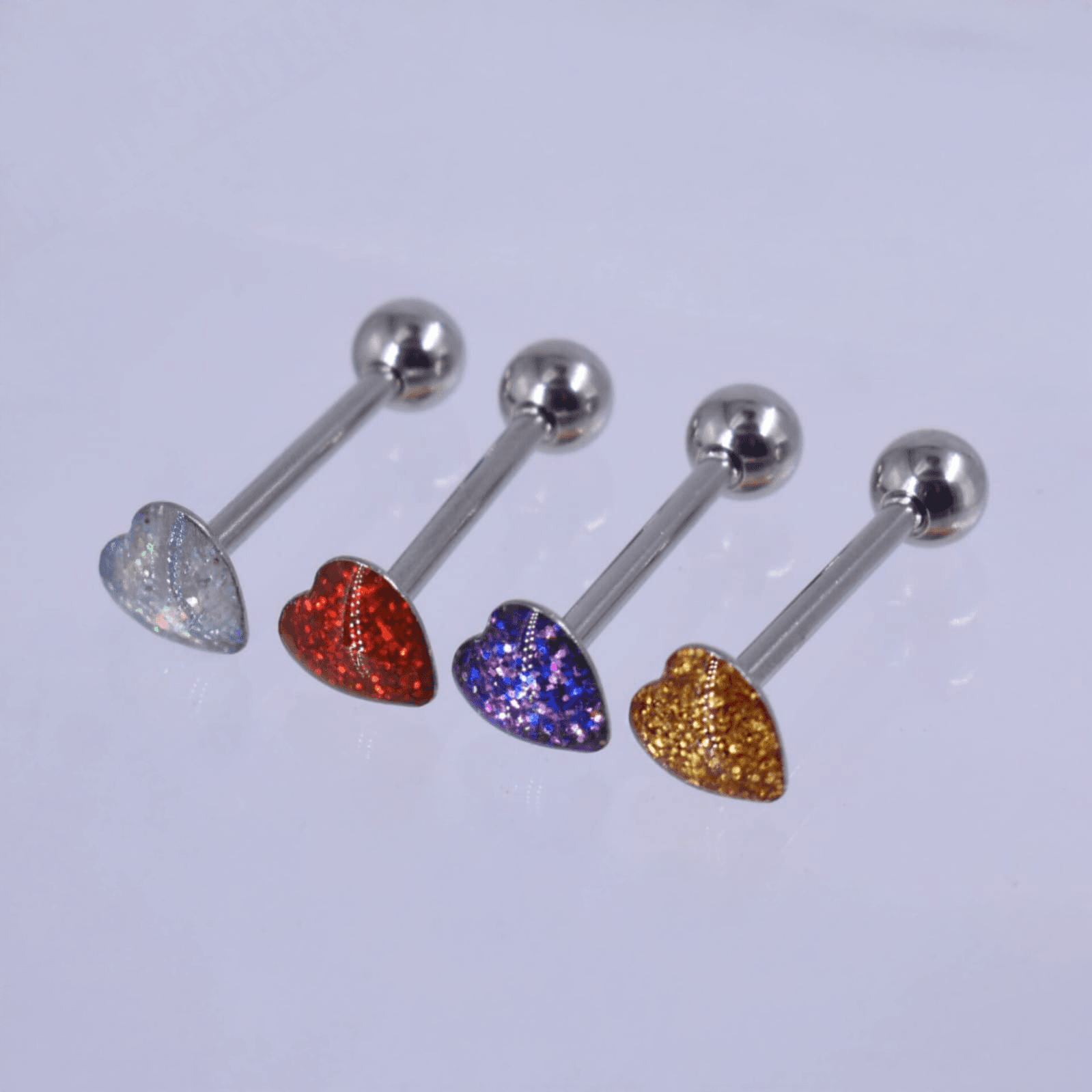 CL-MICO Centro de Lengua Corazón Brillante - Acero Quirúrgico – Piercing Colombia