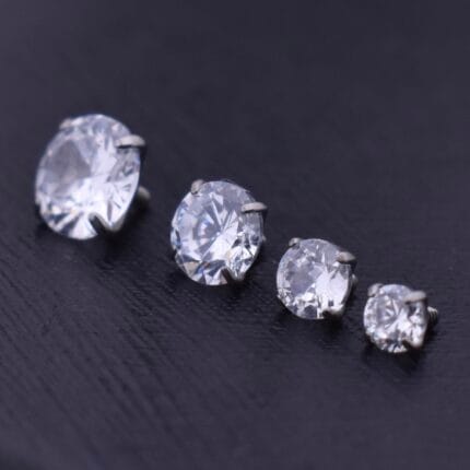 Labret Circón 2.5-3-4-5mm - Titanio G.I – Piercing Colombia