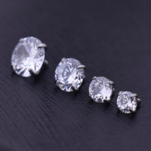 Labret Circón 2.5-3-4-5mm - Titanio G.I – Piercing Colombia