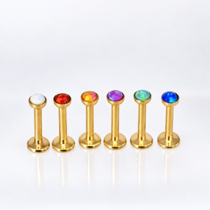 Labret Sunfyre Dorado en Acero Quirúrgico – Lóbulo Superior
