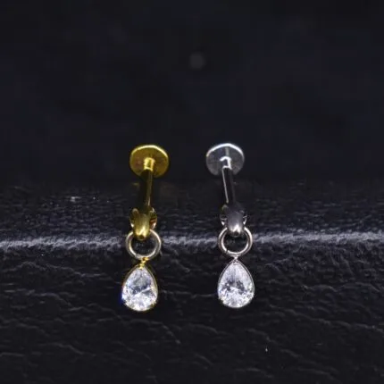 Labret Charm Prometeo en titanio grado implante – Lóbulo Superior