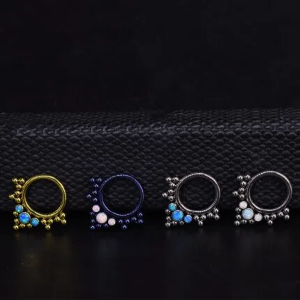 Aro Clicker Oceanía 8mm en titanio grado implante – Piercing Daith