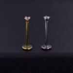 Labret 10mm - Circón 2mm - Titanio G.I – Piercing Colombia