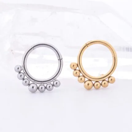 Aro Clicker Syndra 8mm en Acero Quirúrgico – Piercing Oreja