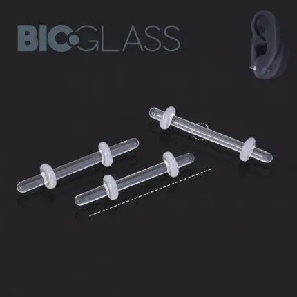 Barra Recta Vidrio 18mm - 14g en BioGlass – Piercing Pezón