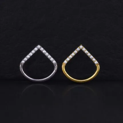 Aro Clicker Shiva Perlas 10mm en titanio grado implante – Piercing Oreja