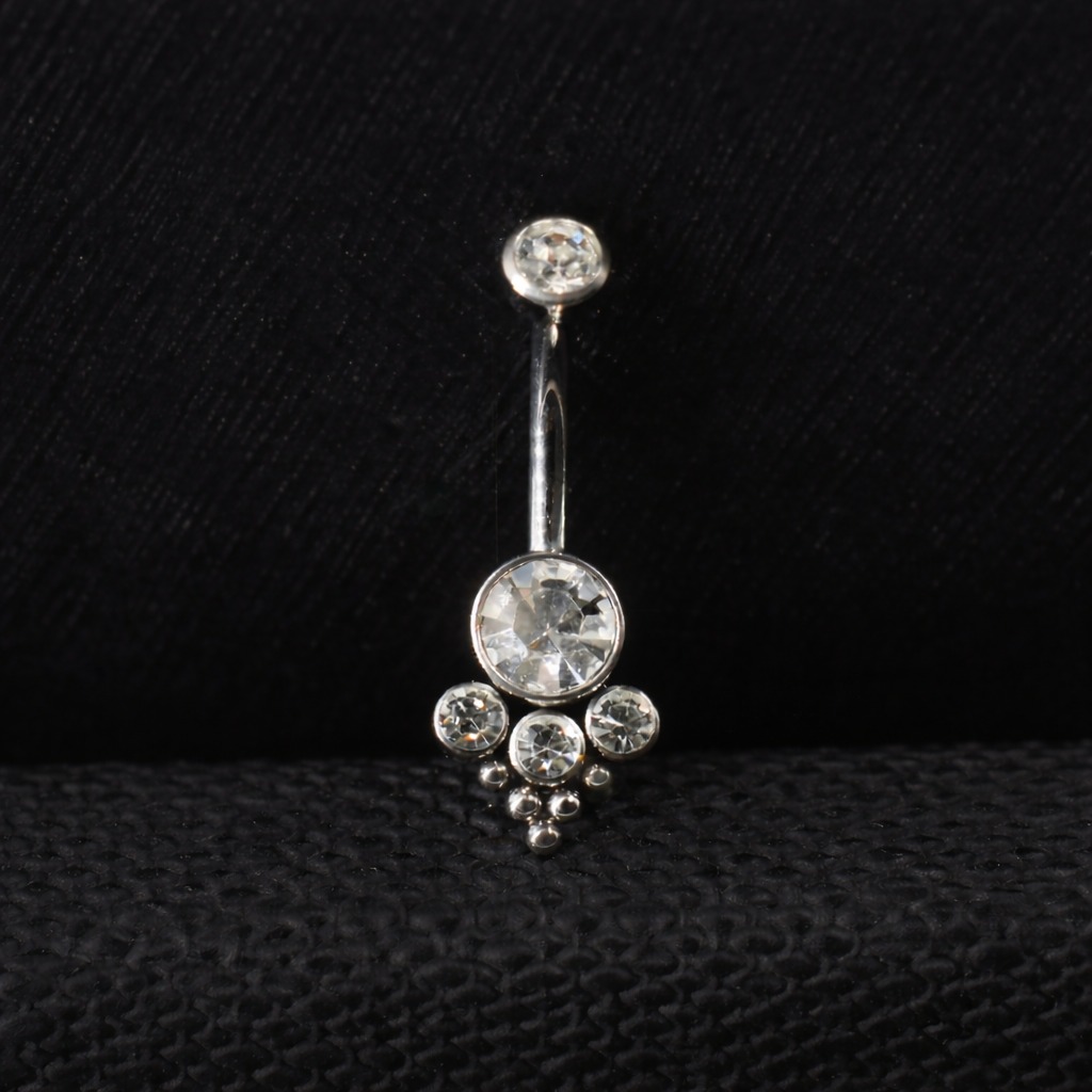 Piercing Piedras Belly Clúster Premium (14G) – Titanio ASTM F136 – Piercing Colombia