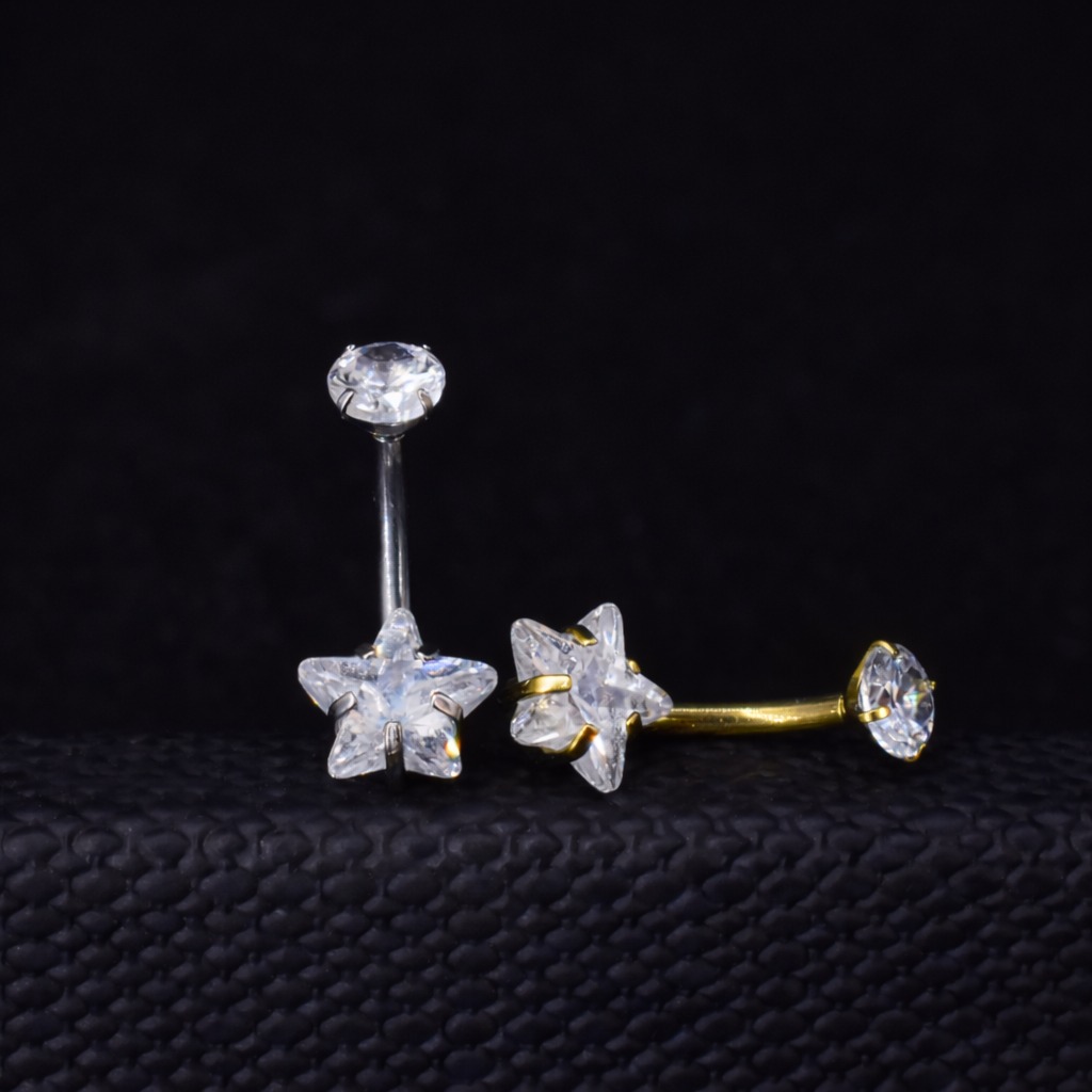 Belly Estrella Clásico (14G – 10mm) – Titanio ASTM F136 Belly Estrella Clásico (14G – 10mm) – Titanio ASTM F136 – Piercing Colombia