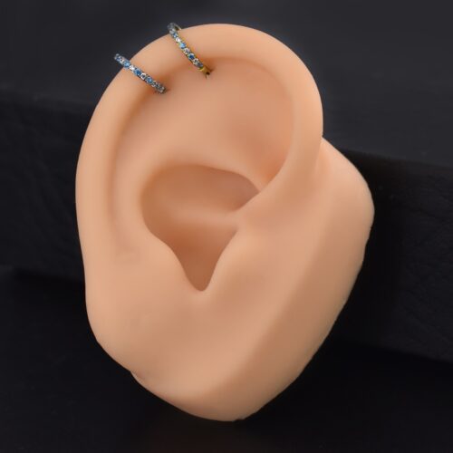 Aro Clicker Blue Shine (16G – 8mm) – Titanio ASTM F136 – Piercing Colombia