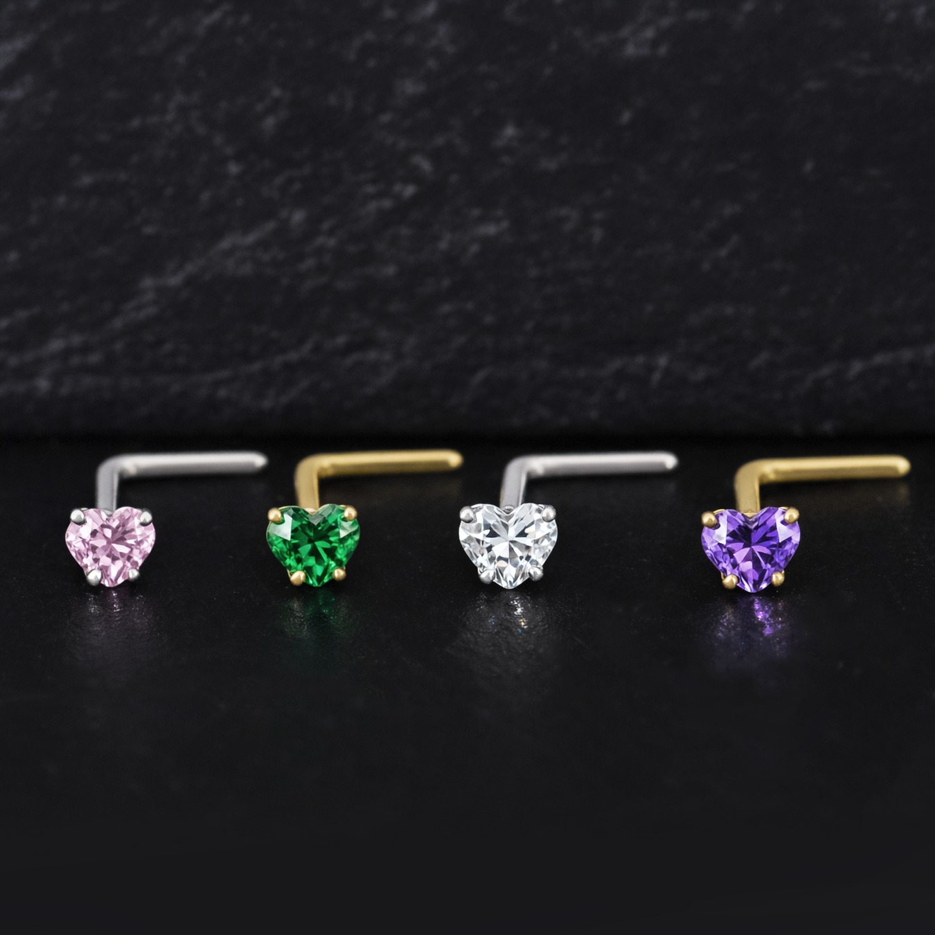 Piercing Bogota (7) Nostril Corazón Mini 20G x 2 mm – Titanio ASTM F136 – Piercing Colombia