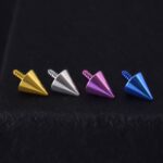 Labret Spike Liso (16G - 8mm) – Titanio ASTM F136 – Piercing Colombia