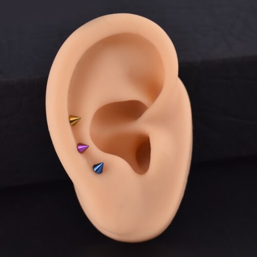 Labret Spike Liso (16G - 8mm) – Titanio ASTM F136 – Piercing Colombia