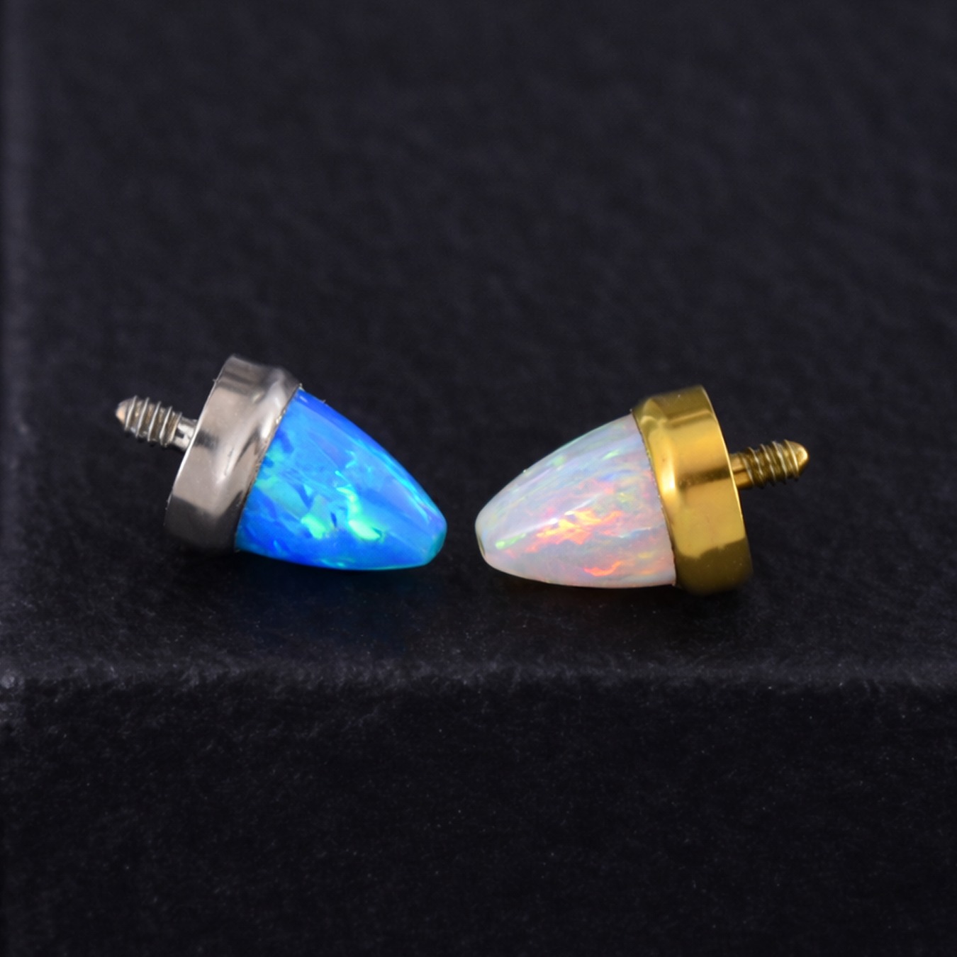 Piercing Labret Labret Spike Ópalo (16G- 8mm) – Titanio ASTM F136 – Piercing Colombia