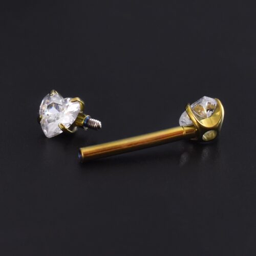 Par Pezonera Heart 14G x 14mm | Titanio ASTM F136 – Piercing Colombia