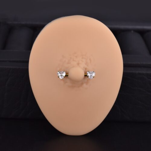 Par Pezonera Heart 14G x 14mm | Titanio ASTM F136 – Piercing Colombia