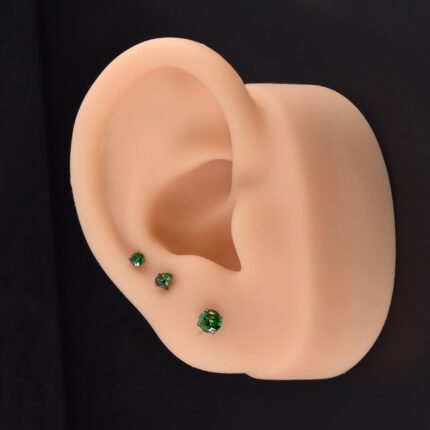 Labret Circón Verde (2.5, 3, 4 mm) – Titanio ASTM F136 – Piercing Colombia