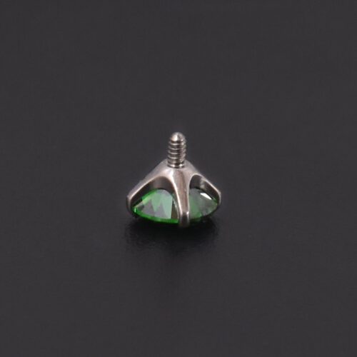 Labret Circón Verde (2.5, 3, 4 mm) – Titanio ASTM F136 – Piercing Colombia