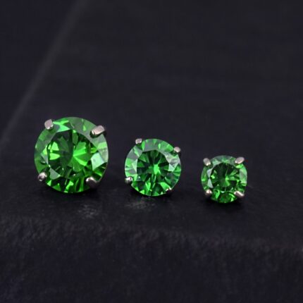 Labret Circón Verde (2.5, 3, 4 mm) – Titanio ASTM F136 – Piercing Colombia