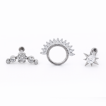 Set Celestial Plateado (6 Piezas) – Titanio Grado Implante – Piercing Colombia