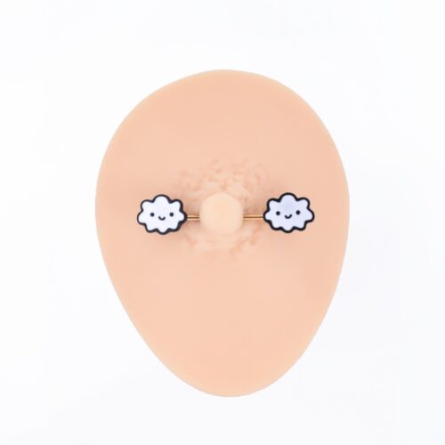 Par Pezoneras Cloud (16G – 16mm) – Acero Quirúrgico – Piercing Colombia