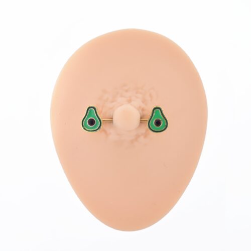 Par Pezoneras Aguacate (16G – 16mm) – Acero Quirúrgico – Piercing Colombia