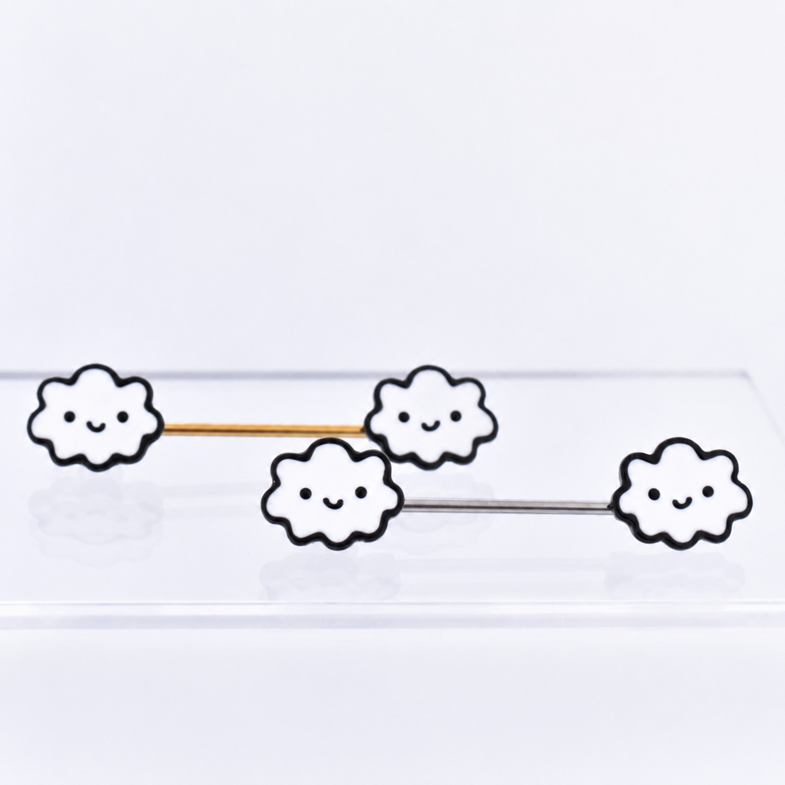 Pezones Piercing Par Pezoneras Cloud (16G – 16mm) – Acero Quirúrgico – Piercing Colombia