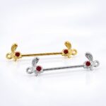 Par Pezoneras Cobra (16G – 16mm) – Acero Quirúrgico – Piercing Colombia