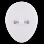 Par Pezoneras Sansa (14G – 16mm / Gem 6mm) – Titanio G.I. – Piercing Colombia