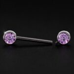 Par Pezoneras Sansa (14G – 16mm / Gem 6mm) – Titanio G.I. – Piercing Colombia
