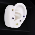 Hélix Flower Glass (16G – 8mm) – Titanio G.I. – Piercing Colombia