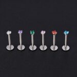 Labret Circón Colores 2mm (16G - 8mm) - Titanio G.I. – Piercing Colombia