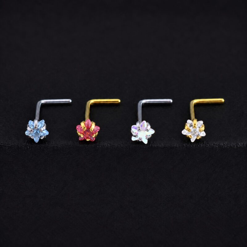 Nostril L Estrella 20G 3mm en titanio grado implante – Piercing Nariz