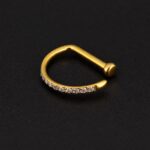 Nostril G-Ring Circón (18G – 8mm) – Titanio G.I. – Piercing Colombia