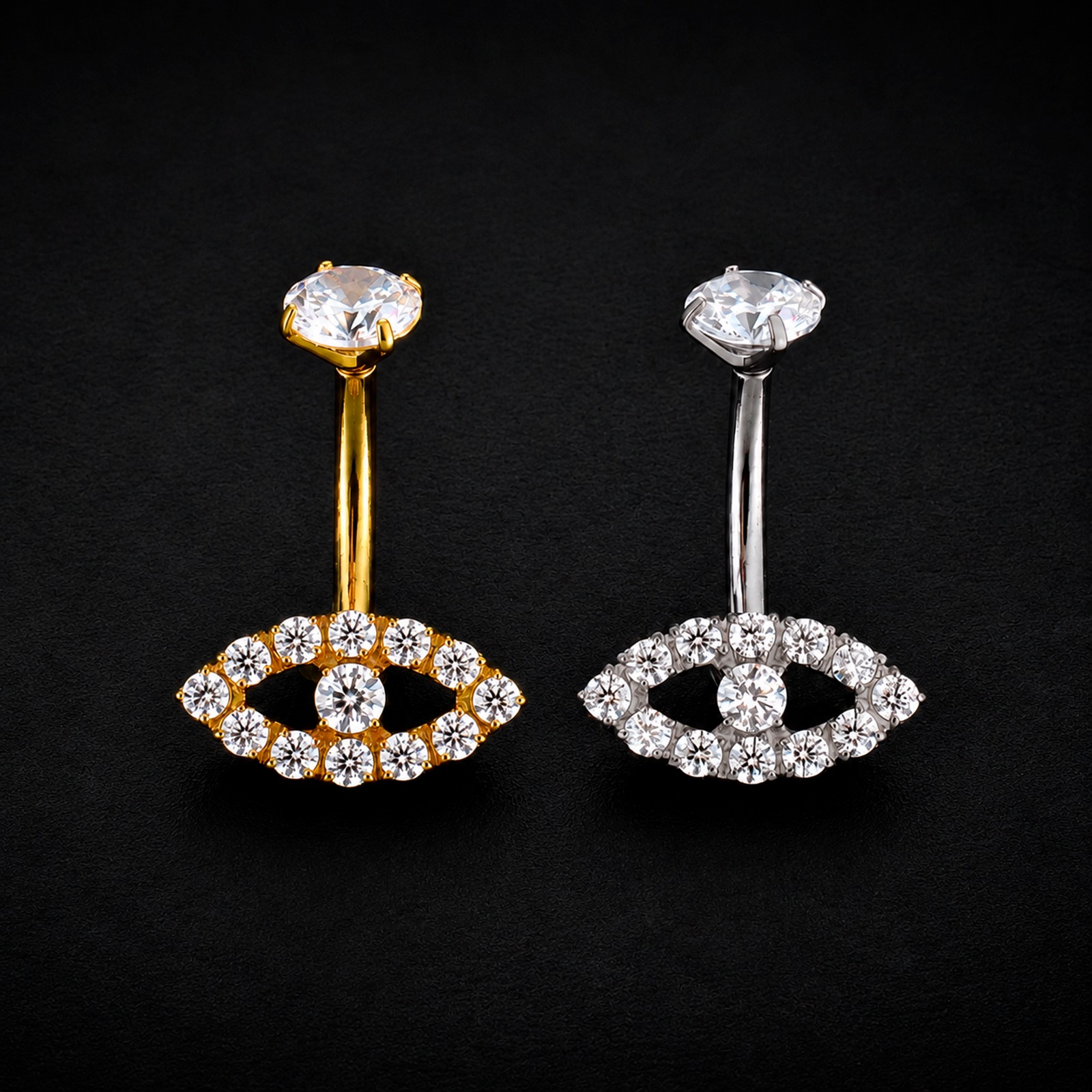 Piercing Ombligo - Piercing de ombligo (1) Ombligo Ojo Turco (14G – 10mm) – Titanio G.I. – Piercing Colombia