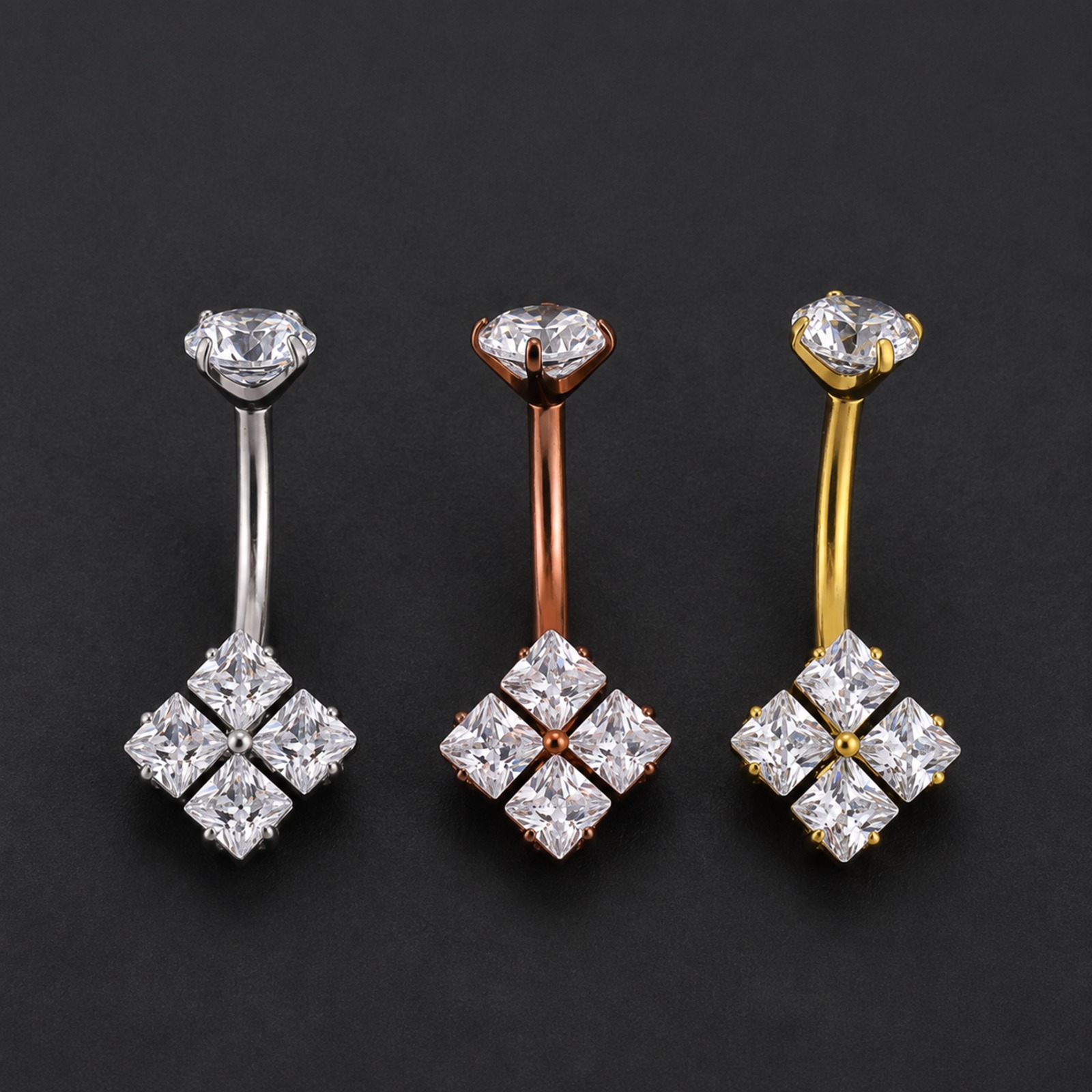 Piercing Ombligo - Piercing de ombligo (4) Ombligo Xaric (14G – 10mm) – Titanio G.I. – Piercing Colombia