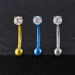 Banana Circón Clásico (16G - 8mm) - Titanio G.I. – Piercing Colombia