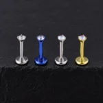 Labret Circón 2mm (16G - 8mm) - Titanio G.I. – Piercing Colombia